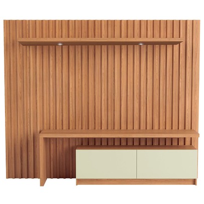 Estante para TV Até 65 Polegadas 2 Portas 1 Prateleira com Led Freijó/Off White Tb183l - Pradel