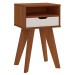 Mesa de Canto/Cabeceira Vip com Nicho 1 Gaveta Cedro/Off White - Artely