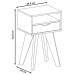 Mesa de Canto/Cabeceira Vip com Nicho 1 Gaveta Cedro/Off White - Artely