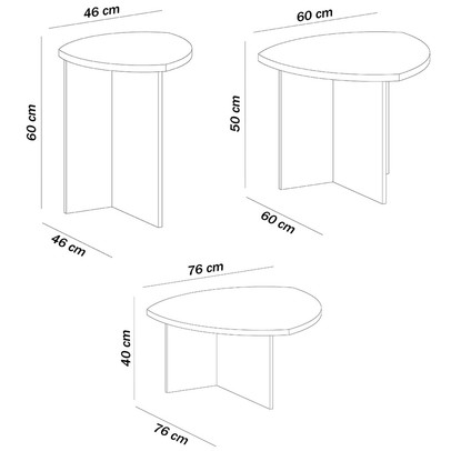 Mesa de Centro Delta Cedro/Off White - Artely Móveis