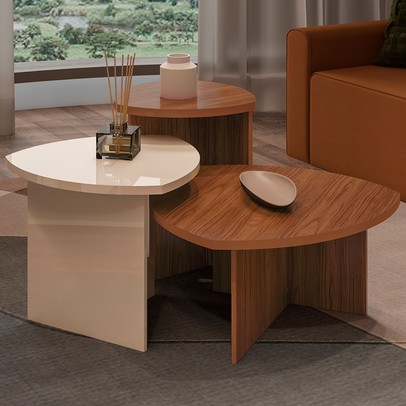 Mesa de Centro Delta Cedro/Off White - Artely Móveis