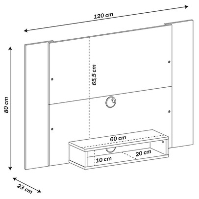 Painel para TV Até 42 Polegadas Cine Flex C/ Suporte para TV Cedro/Off White - Artely