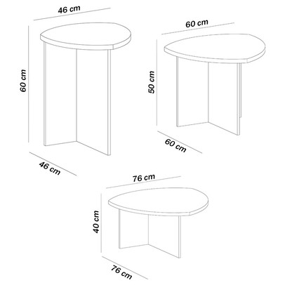 Mesa Centro Delta Pinho/Off White - Artely Móveis