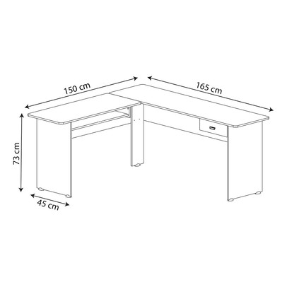 Mesa para Escritório Cannes 1 Gaveta Cedro - Artely