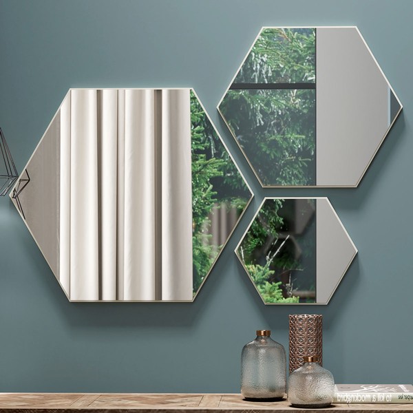 Espelho Kit 3 Peças 100% Mdf Off White Es13 - Dalla Costa