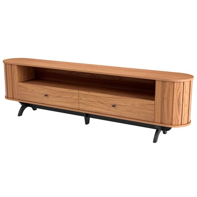 Rack para TV Até 60 Polegadas 2 Gavetas 100% Mdf Freijo/Preto Fosco Tb302 - Dalla Costa