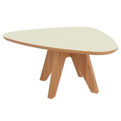 Mesa de Centro Orgânica 100% Mdf Off White/Freijo Tb612 - Dalla Costa