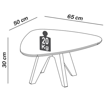 Mesa de Centro Orgânica 100% Mdf Off White/Freijo Tb612 - Dalla Costa