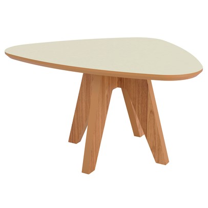 Mesa de Centro Orgânica 100% Mdf Off White/Freijo Tb613 - Dalla Costa