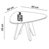 Mesa de Centro Orgânica 100% Mdf Off White/Freijo Tb613 - Dalla Costa
