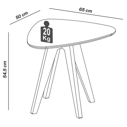 Mesa de Canto Orgânica 100% Mdf Off White/Freijo Tb614 - Dalla Costa