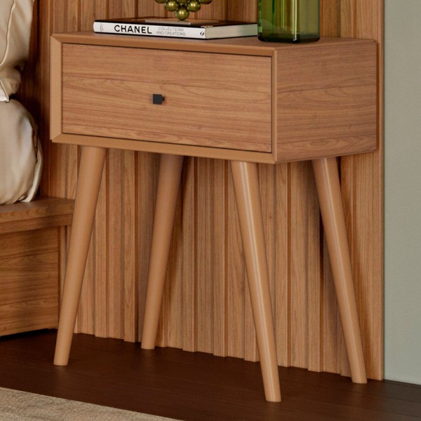 Mesa de Cabeceira 1 Gaveta 100% Mdf Freijo Tw49 - Dalla Costa