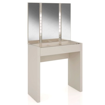 Penteadeira Reta 1 Gaveta com Led Off White Tw130l - Dalla Costa