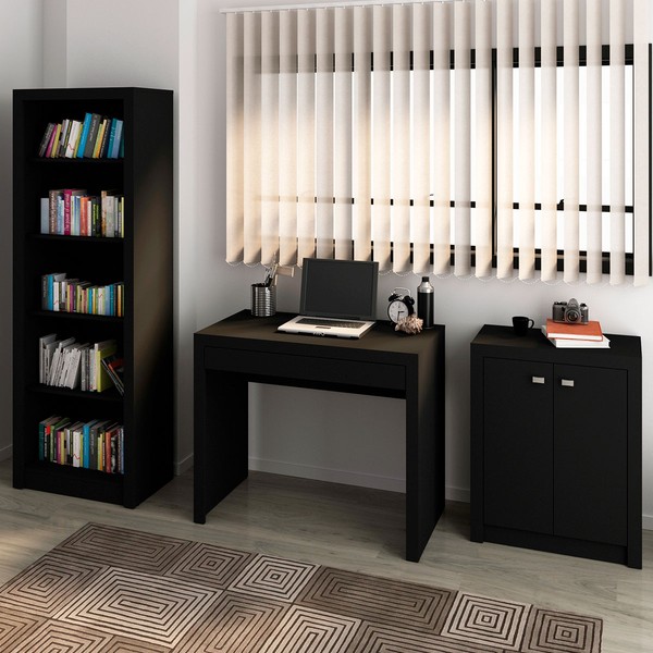 Quarto Gamer 2 Portas 1 Gaveta Preto - Pnr Móveis