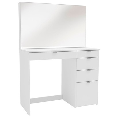 Penteadeira Linden 5 Gavetas com Espelho Branco - Politorno