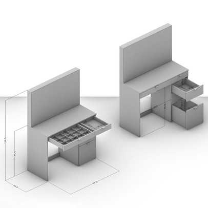 Penteadeira Linden 5 Gavetas com Espelho Branco - Politorno