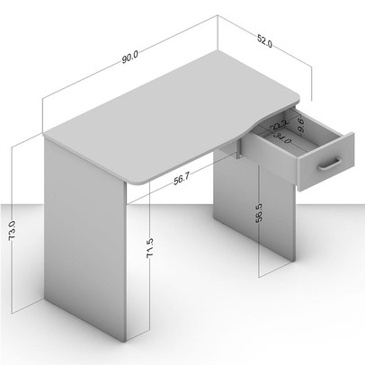Mesa Escrivaninha Arapeí 1 Gaveta Branco - Politorno