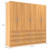 Guarda-Roupa Casal Bergamo 6 Portas 9 Gavetas Cinnamomo - Evidencia Móveis