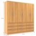 Guarda-Roupa Casal Bergamo 6 Portas 9 Gavetas Cinnamomo - Evidencia Móveis