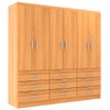 Guarda-Roupa Casal Bergamo 6 Portas 9 Gavetas Cinnamomo - Evidencia Móveis