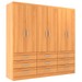 Guarda-Roupa Casal Bergamo 6 Portas 9 Gavetas Cinnamomo - Evidencia Móveis