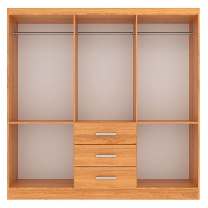 Guarda-Roupa Solteiro Sevilha 6 Portas 3 Gavetas Cinnamomo - Evidencia Móveis