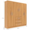 Guarda-Roupa Solteiro Sevilha 6 Portas 3 Gavetas Cinnamomo - Evidencia Móveis