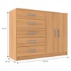 Cômoda 2 Portas 5 Gavetas Cp254 Cinnamomo - Evidencia Móveis