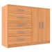 Cômoda 2 Portas 5 Gavetas Cp254 Cinnamomo - Evidencia Móveis