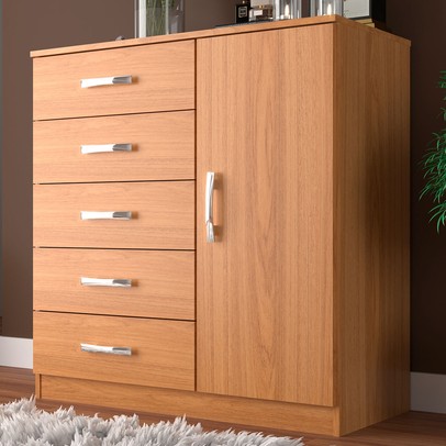 Cômoda 1 Porta 5 Gavetas Cp154 Cinnamomo - Evidencia Móveis