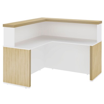 Mesa Tamburato Atendimento Carvalho/Branco - Artany Móveis