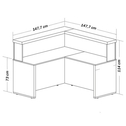 Mesa Tamburato Atendimento Carvalho/Branco - Artany Móveis