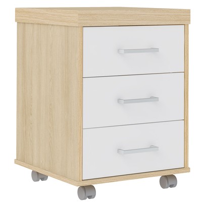 Gaveteiro Tamburato 3 Gavetas Carvalho/Branco - Artany Móveis