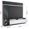 Estante para TV Até 50 Polegadas 3 Portas Preto/Branco - Pnr Móveis
