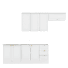 Cozinha Compacta Veneza 8 Portas 3 Gavetas 100% Mdf Americana Branco - Panorama Móveis
