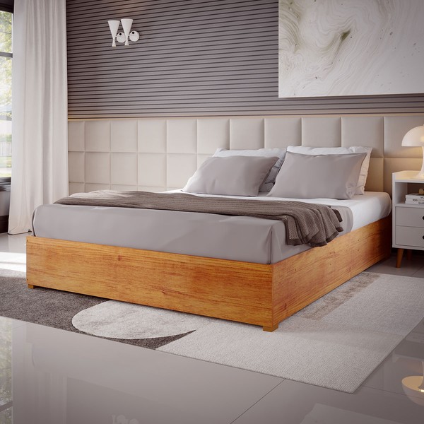 Base de Cama Box Casal Libia 138 X 188 Cm Mel - Viero Móveis