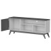 Rack para TV Até 55 Polegadas Malbec Wood Retrô 1 Porta 1 Prataleira Off White/Freijó - Giga Móveis