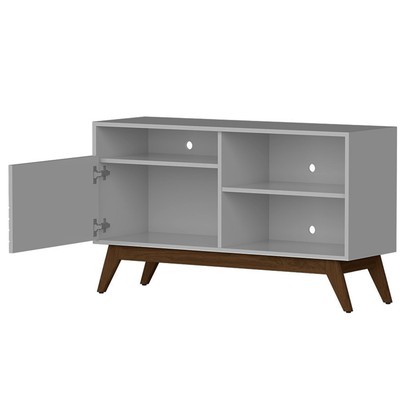 Rack para TV Até 42 Polegadas Fenix Wood 1 Porta 1 Prateleira Off White/Freijó - Giga Móveis