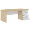 Mesa para Escritório Tamburato 4 Gavetas Carvalho/Branco - Artany Móveis