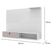 Painel para TV Até 40 Polegadas Califórnia 1 Porta 1 Prateleira Branco/Fume - Jcarvalho