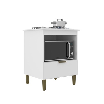 Armário de Cozinha para Cooktop 4 Bocas Iara 1 Porta Branco - Jcarvalho