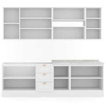 Cozinha Completa Dallas 11 Portas 3 Gavetas 100% Mdf Americana Branco - Panorama Móveis