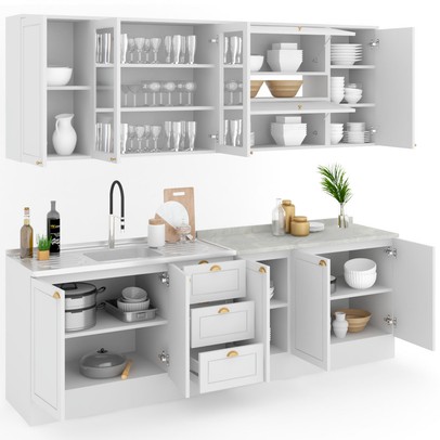 Cozinha Completa Dallas 11 Portas 3 Gavetas 100% Mdf Americana Branco - Panorama Móveis