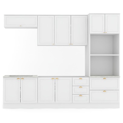 Cozinha Completa Orlando 10 Portas 5 Gavetas 100% Mdf Americana Branco - Panorama Móveis
