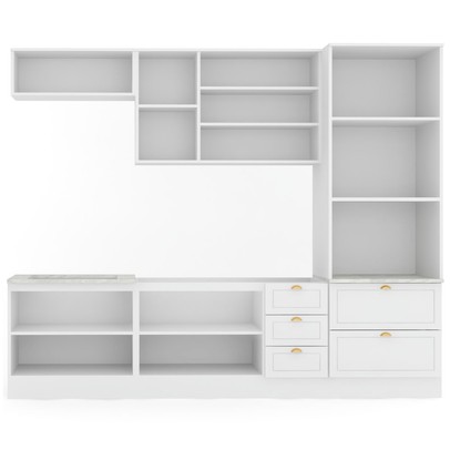 Cozinha Completa Orlando 10 Portas 5 Gavetas 100% Mdf Americana Branco - Panorama Móveis