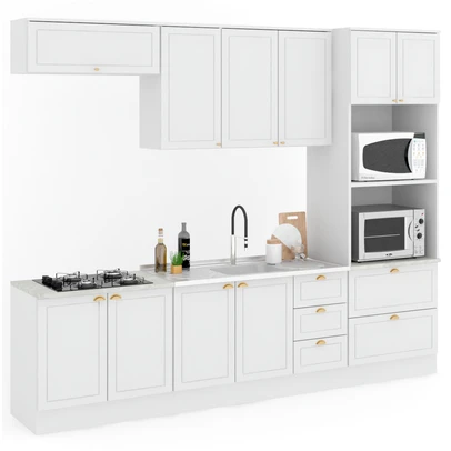 Cozinha Completa Orlando 10 Portas 5 Gavetas 100% Mdf Americana Branco - Panorama Móveis