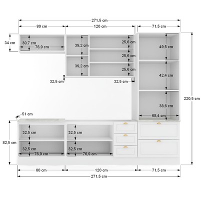 Cozinha Completa Orlando 10 Portas 5 Gavetas 100% Mdf Americana Branco - Panorama Móveis