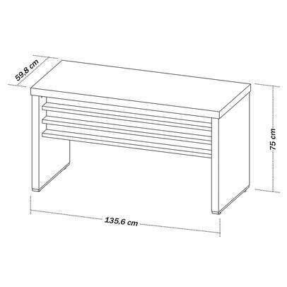 Mesa para Escritório Tamburato 006197 Carvalho/Branco - Artany Móveis