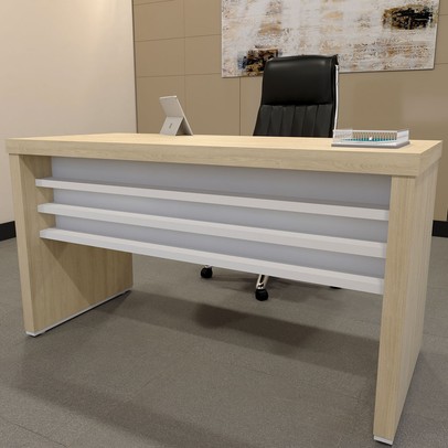 Mesa para Escritório Tamburato 006197 Carvalho/Branco - Artany Móveis