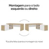 Mesa para Escritório Diretor Connect III 1 Porta 2 Prateleiras Carvalho/Branco - Artany Móveis